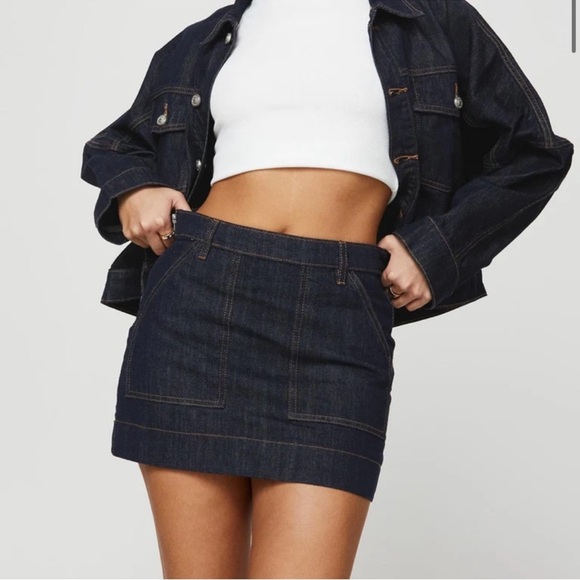 Princess Polly Dresses & Skirts - Princess Polly dark wash denim mini skirt
